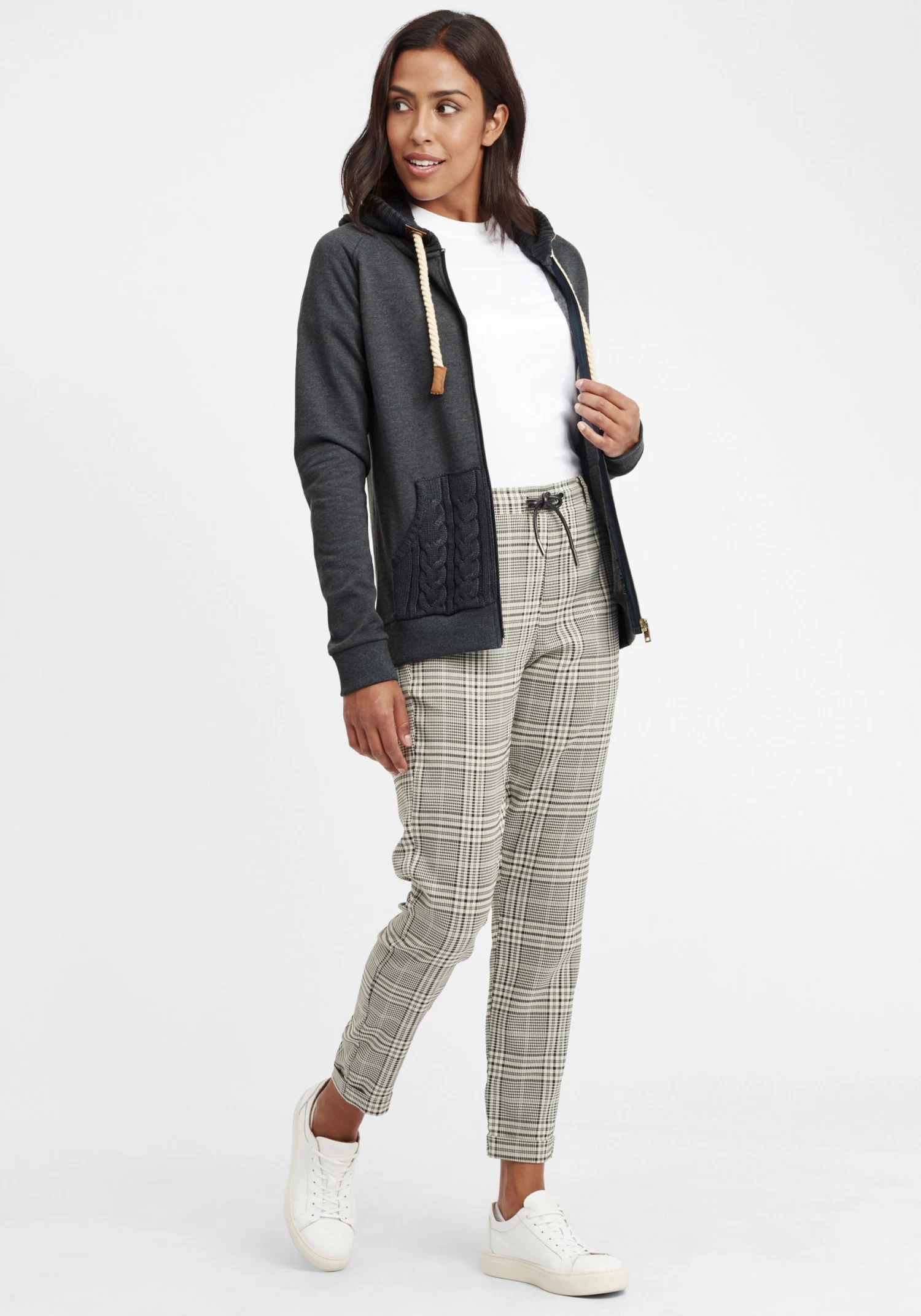 OXMO Sweatvesten Sweatvest Matilda Dames Grijs 5 OXMO Sweatvesten Sweatvest Matilda Dames Grijs - Afbeelding 3