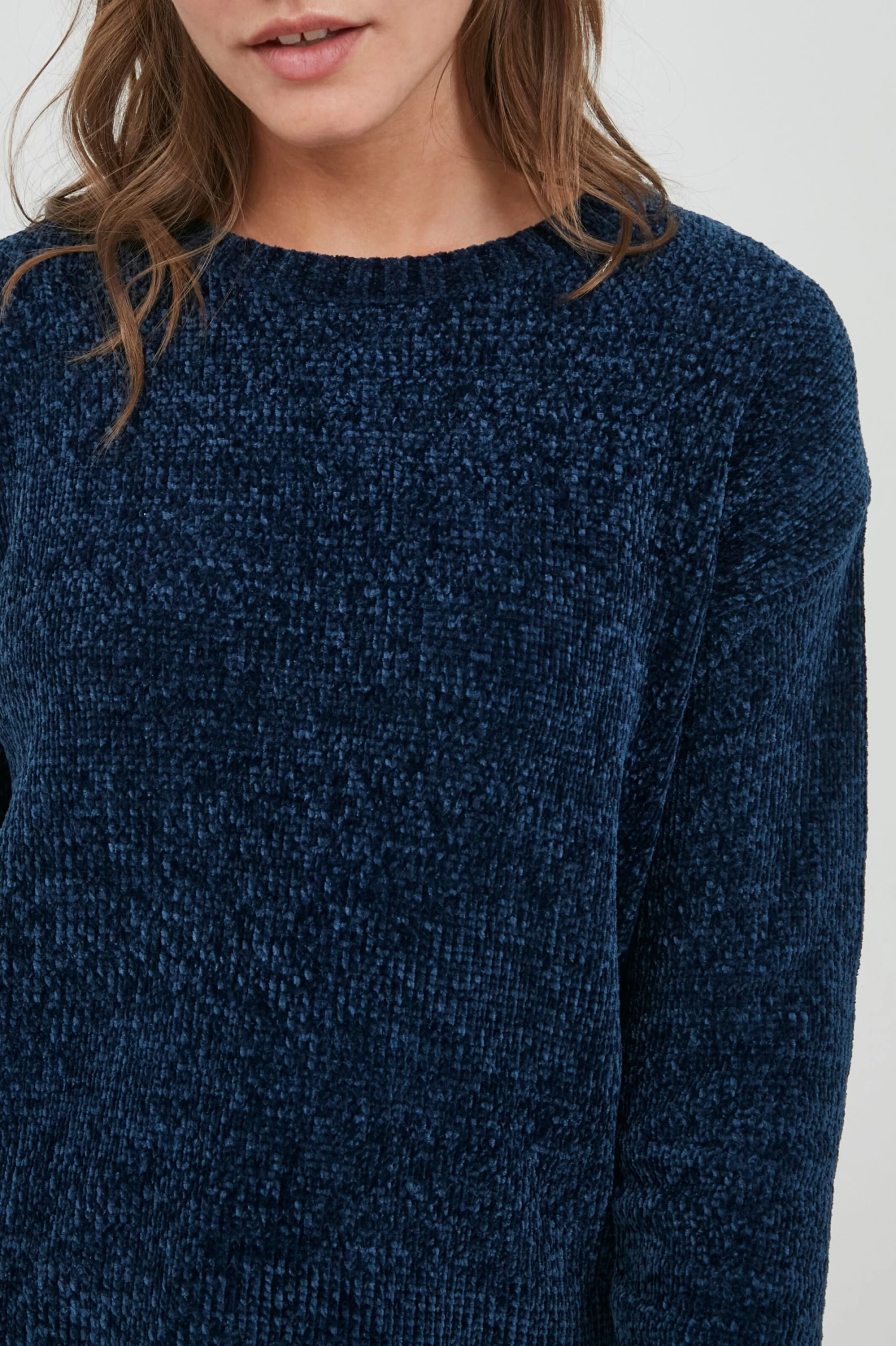OXMO Fijngebreide Truien Trui Elvina Dames Donkerblauw 7 OXMO Fijngebreide Truien Trui Elvina Dames Donkerblauw - Afbeelding 5