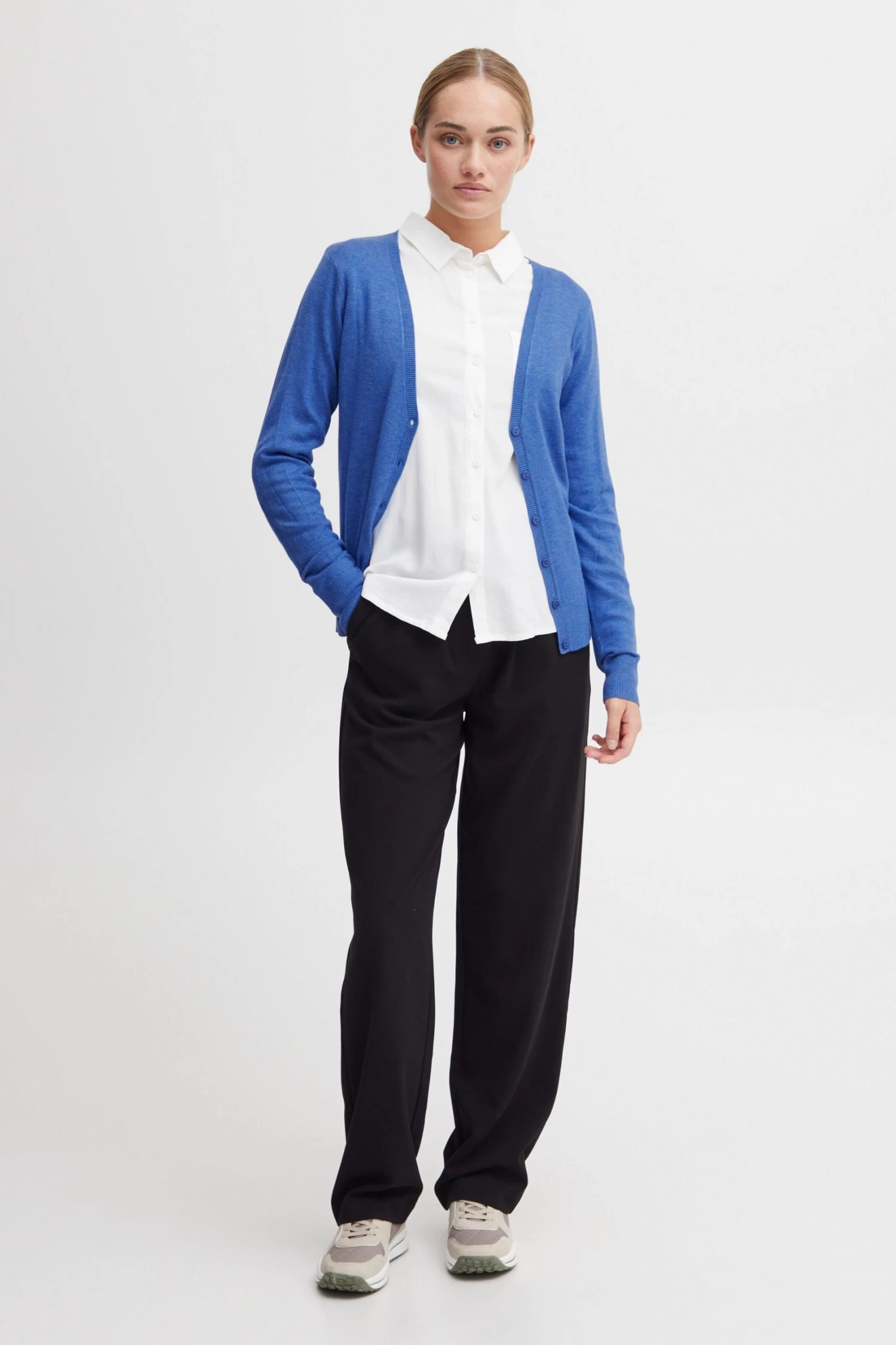 OXMO Vesten Gebreid Vest Oxhelene Dames Kobaltblauw 7 OXMO Vesten Gebreid Vest Oxhelene Dames Kobaltblauw - Afbeelding 5