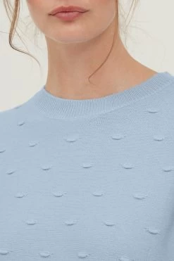 OXMO Fijngebreide Truien Trui Dotta Dames Lichtblauw -Oxmo Winkel 8725fc2481f3ebc91a1d99741a8b1d26