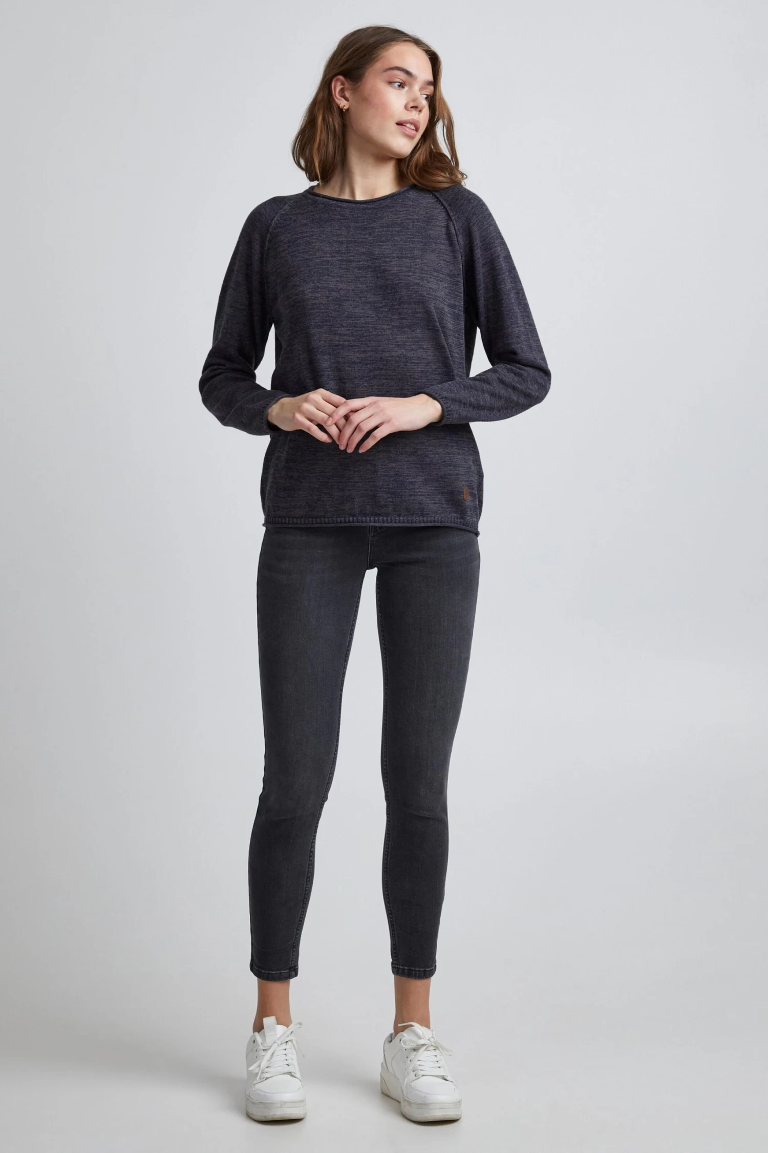 OXMO Fijngebreide Truien Trui Daniela Dames Blauw 5 OXMO Fijngebreide Truien Trui Daniela Dames Blauw - Afbeelding 3