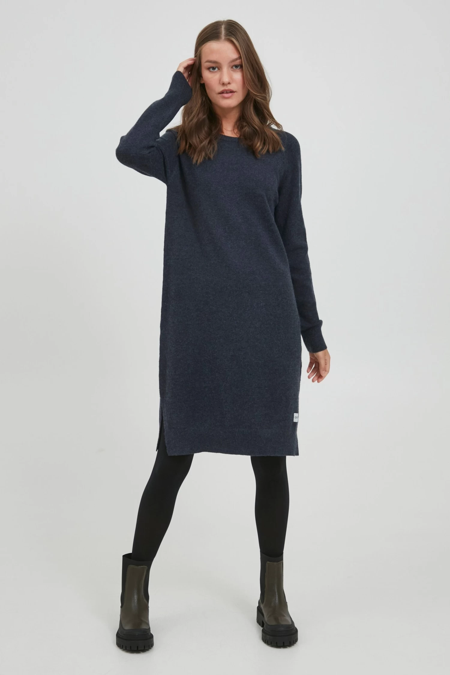 OXMO Mini Jurken Jurk MAREEN Dames Donkerblauw 5 OXMO Mini Jurken Jurk MAREEN Dames Donkerblauw - Afbeelding 3