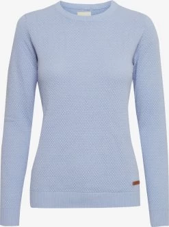 OXMO Fijngebreide Truien Trui Sarah Dames Hemelsblauw