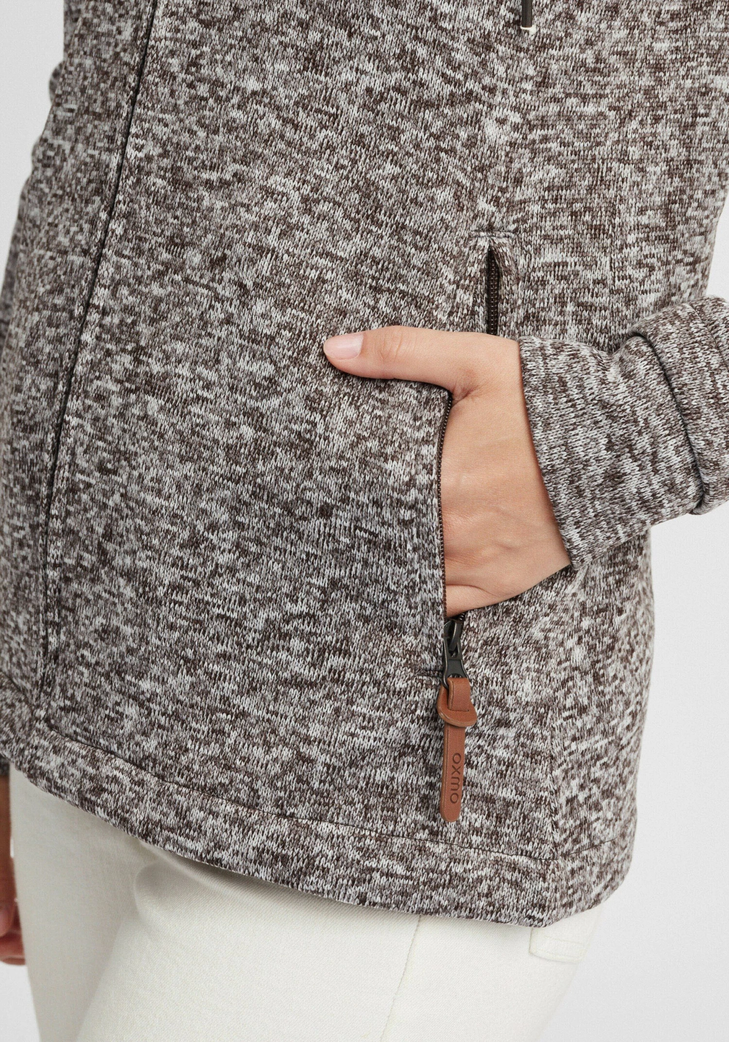 OXMO Sweatvesten Sweatvest Thory Dames Grijs Gemêleerd 8 OXMO Sweatvesten Sweatvest Thory Dames Grijs Gemêleerd - Afbeelding 6