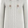OXMO Hoodies Trui Cable Dames Grijs