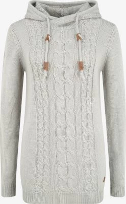 OXMO Hoodies Trui Cable Dames Grijs