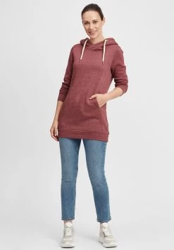 OXMO Hoodies Sweatshirt Vicky Pile Hood Long Dames Rood / Wijnrood -Oxmo Winkel 9d229ca954d0a5daeccf718509d5a7d6