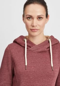 OXMO Hoodies Sweatshirt Vicky Pile Hood Long Dames Rood / Wijnrood -Oxmo Winkel 9f553dd2a950f74f498159c46a4bad53