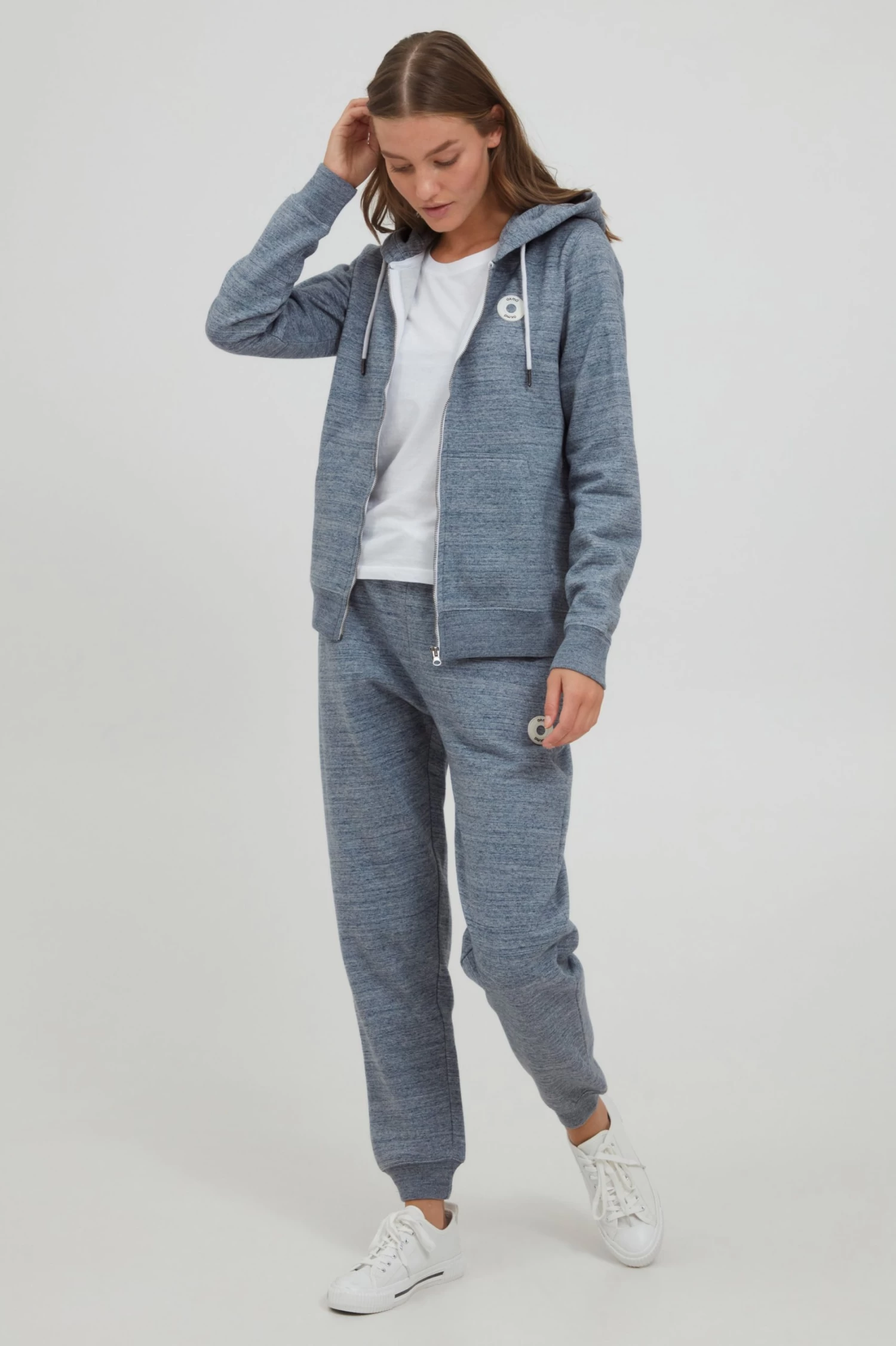 OXMO Sweatvesten Sweatvest Helna Dames Smoky Blue 5 OXMO Sweatvesten Sweatvest Helna Dames Smoky Blue - Afbeelding 3