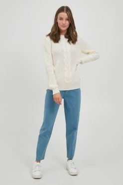 OXMO Fijngebreide Truien Trui Natasja Dames Wit -Oxmo Winkel a6d526ae995e691f5bf273a054aaff37