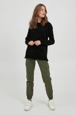 OXMO Fijngebreide Truien Trui Elvina Dames Zwart -Oxmo Winkel a8f07965e1b28417ae159f7ca62e285d