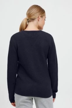 OXMO Vesten Gebreid Vest Helga Dames Marine -Oxmo Winkel ad44123ab9ea9abc8a00ded3d0d3534b