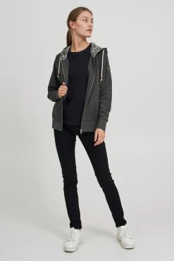 OXMO Sweatvesten Sweatvest ULLA Dames Donkergrijs -Oxmo Winkel ae406236710afa11cb3b94efad4f16ca