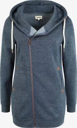 OXMO Sweatvesten Sweatvest Vicky Zip Hood Long Dames Blauw