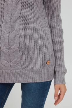 OXMO Fijngebreide Truien Trui Natasja Dames Grijs Gemêleerd -Oxmo Winkel b3a14f1746a42dddb19471129b173033