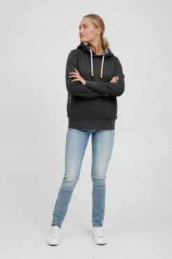 OXMO Hoodies Trui ULRIKA Dames Donkergrijs -Oxmo Winkel b472b9e327bc033c887d182c2bd44a9c