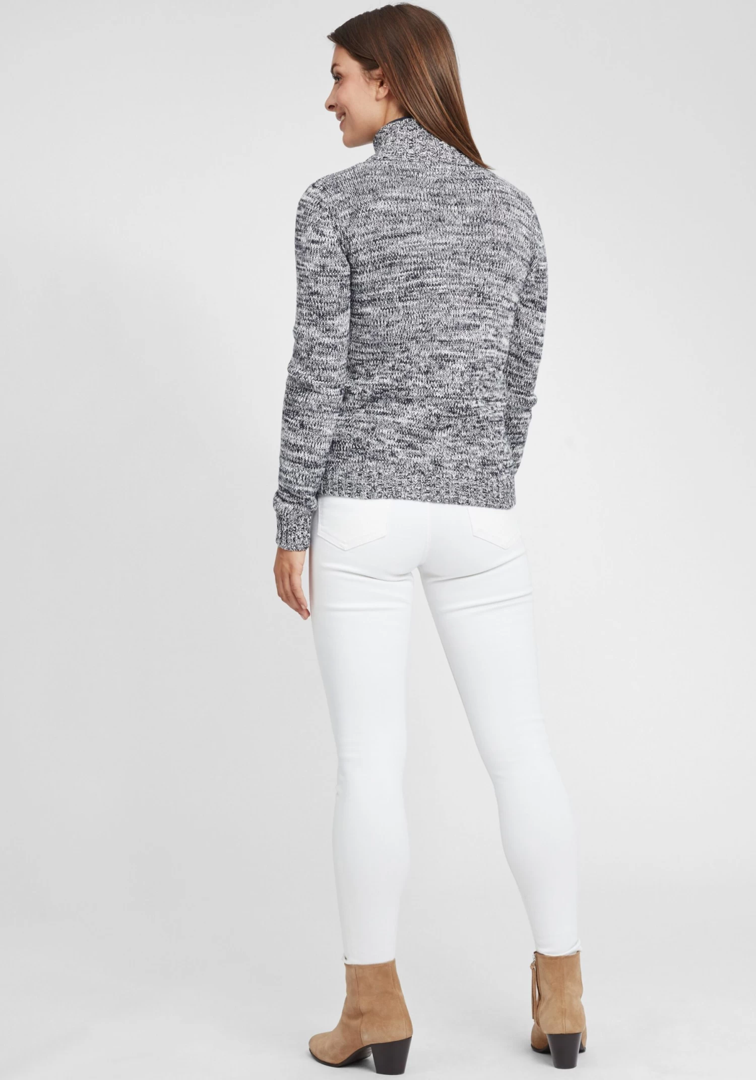 OXMO Vesten Gebreid Vest Dames Blauw / Grijs 6 OXMO Vesten Gebreid Vest Dames Blauw / Grijs - Afbeelding 4