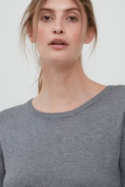 OXMO Truien Trui Edda Dames Grijs Gemêleerd 12 OXMO Truien Trui Edda Dames Grijs Gemêleerd -Oxmo Winkel b74688eb8b6405dea19caad8fc2c8825