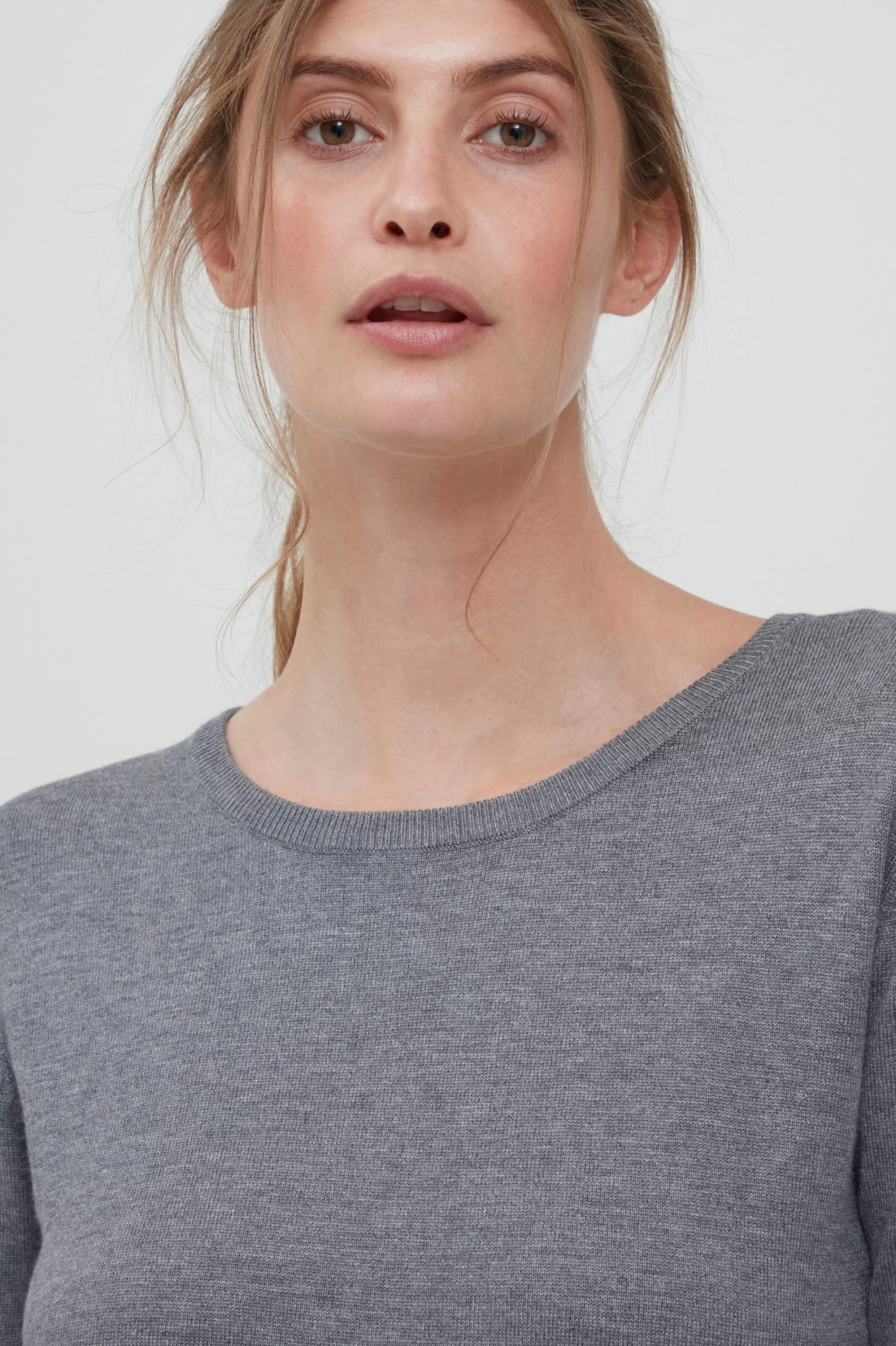 OXMO Truien Trui Edda Dames Grijs Gemêleerd 7 OXMO Truien Trui Edda Dames Grijs Gemêleerd - Afbeelding 5