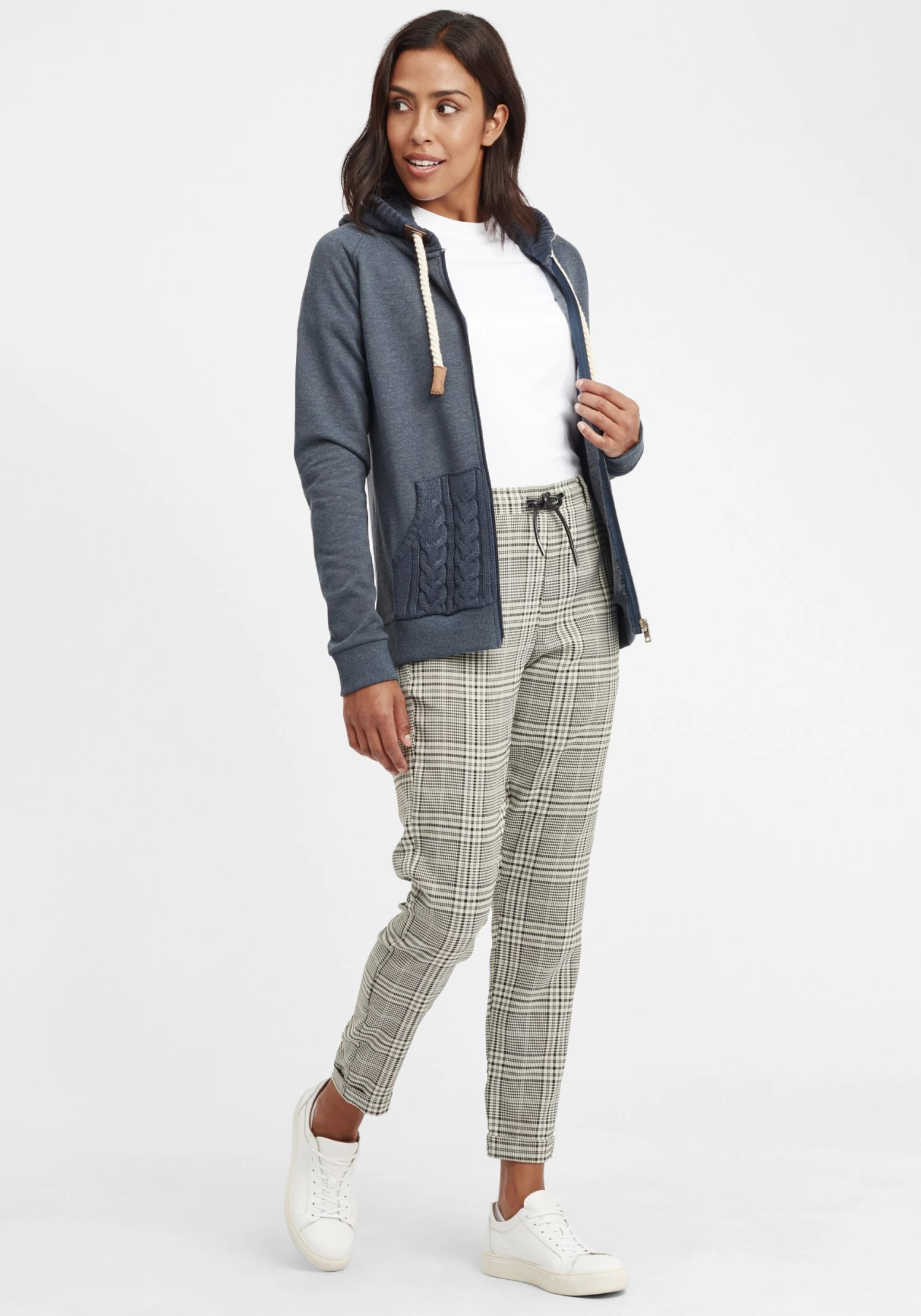 OXMO Sweatvesten Sweatvest Matilda Dames Blauw 5 OXMO Sweatvesten Sweatvest Matilda Dames Blauw - Afbeelding 3