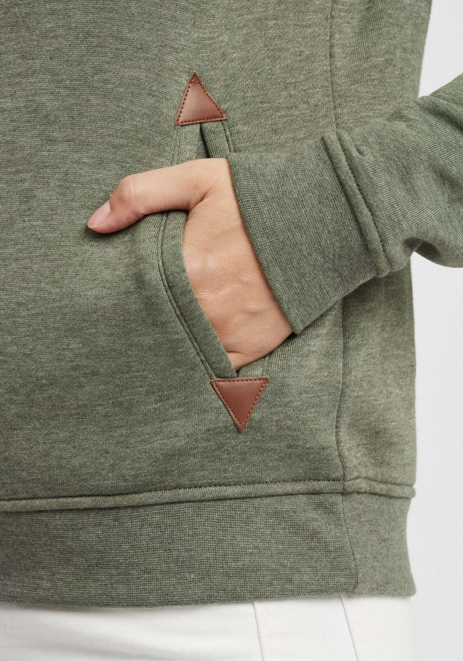 OXMO Sweatvesten Sweatvest Vicky Dames Groen / Kaki 8 OXMO Sweatvesten Sweatvest Vicky Dames Groen / Kaki - Afbeelding 6