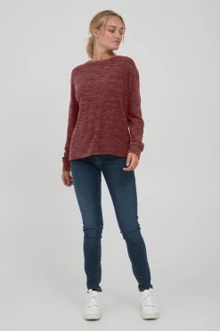 OXMO Sweatshirts Sweatshirt Benta Dames Bruin Gemêleerd -Oxmo Winkel c63aa7e409c802bdb58adc85708a633b