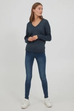 OXMO Fijngebreide Truien Trui Ilva Dames Donkerblauw -Oxmo Winkel c66f982e582f60af1085eb4d44563da5