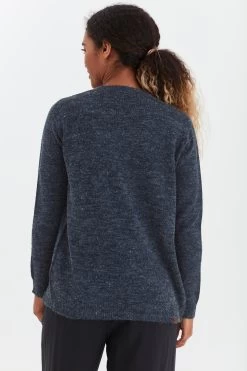 OXMO Vesten Gebreid Vest NENA Dames Blauw / Grijs -Oxmo Winkel ceb4071797ca075ec00a6a13d29bd0fa