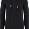 OXMO Hoodies Trui Cable Dames Zwart
