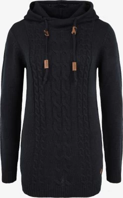 OXMO Hoodies Trui Cable Dames Zwart