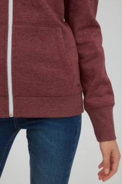 OXMO Sweatvesten Sweatvest Dames Wijnrood -Oxmo Winkel d2910a68ca0e01371699b51b1c4271b2