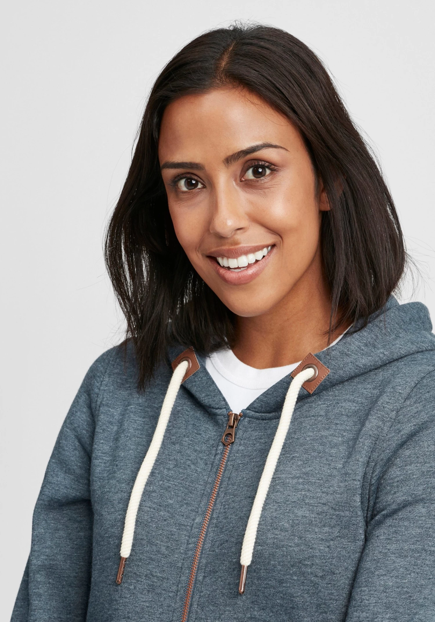 OXMO Sweatvesten Sweatvest Vicky Straight-Zip Dames Blauw 7 OXMO Sweatvesten Sweatvest Vicky Straight-Zip Dames Blauw - Afbeelding 5