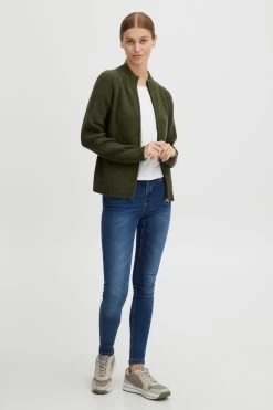 OXMO Vesten Gebreid Vest Sal Dames Groen -Oxmo Winkel d482ae319be89cbeebcd1dca4073b555