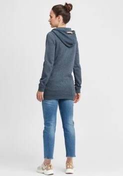 OXMO Sweatvesten Sweatvest Vicky Zip Hood Long Dames Blauw -Oxmo Winkel d8fe5d7e83610d7ea29a6dac95a18ab3