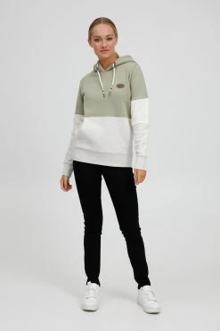 OXMO Hoodies Sweatshirt Dames Grijs Gemêleerd / Pastelgroen -Oxmo Winkel d99d8d1a9a82079546e40d0ad41b0a79