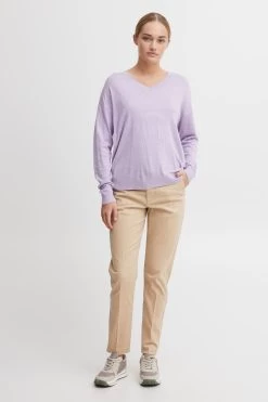 OXMO Fijngebreide Truien Trui Dames Lila -Oxmo Winkel dae057b68a6036d99de8898ee08035ad