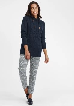 OXMO Hoodies Trui Cable Dames Blauw -Oxmo Winkel de719c38a6c18fdbfd1984f2948e2469