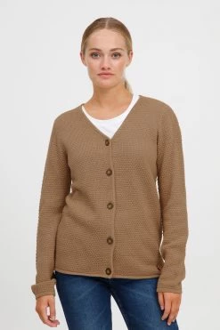 OXMO Vesten Gebreid Vest Helga Dames Bruin -Oxmo Winkel df8bad02e5de4cc8325de4b8bbd27443