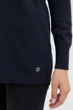 OXMO Vesten Gebreid Vest Kat Dames Blauw -Oxmo Winkel e19a514b66b4d1e59f38a89f68c57577