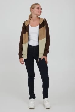 OXMO Sweatvesten Sweatvest AGGI Dames Bruin -Oxmo Winkel e7c66916ac6b08b2c6d834edfee9e457