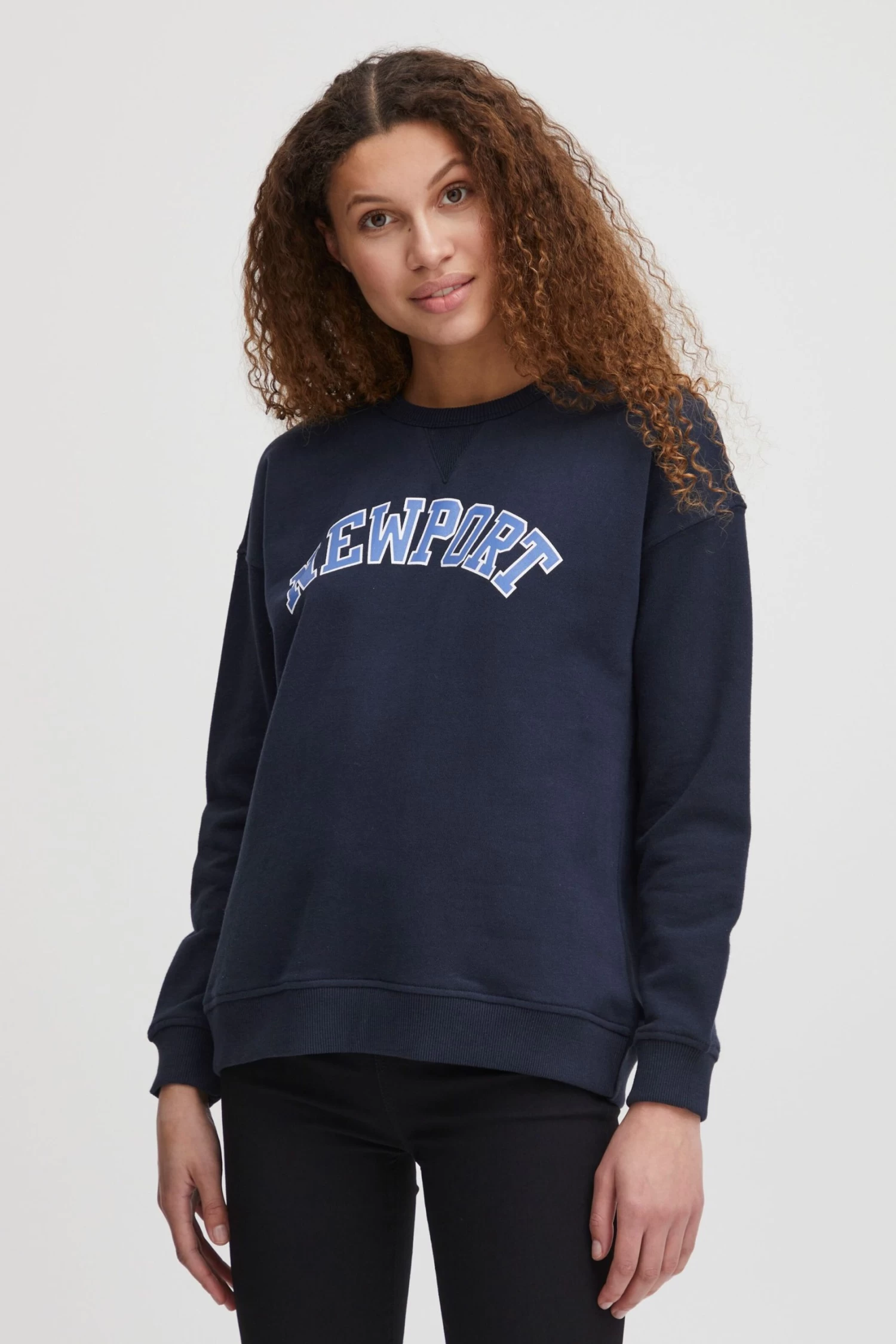 OXMO Sweatshirts Sweatshirt Coleen Dames Blauw 4 OXMO Sweatshirts Sweatshirt Coleen Dames Blauw - Afbeelding 2