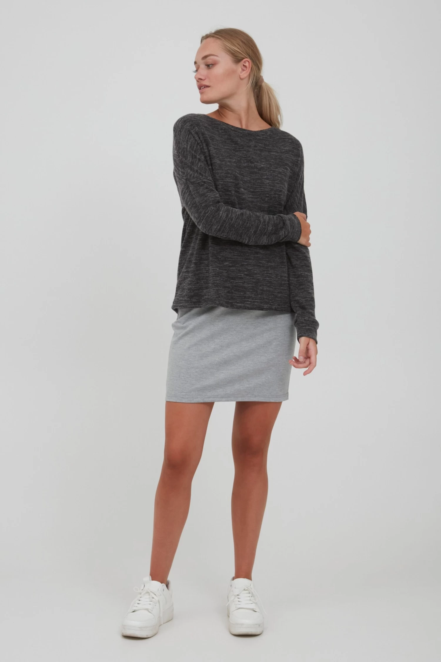 OXMO Sweatshirts Sweatshirt Benta Dames Grijs / Donkergrijs 5 OXMO Sweatshirts Sweatshirt Benta Dames Grijs / Donkergrijs - Afbeelding 3