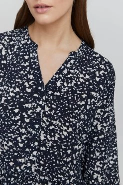 OXMO Blousejurken Blousejurk ELVA Dames Donkerblauw -Oxmo Winkel ef4a7bc9d4587ebb13db0b911cfaea44