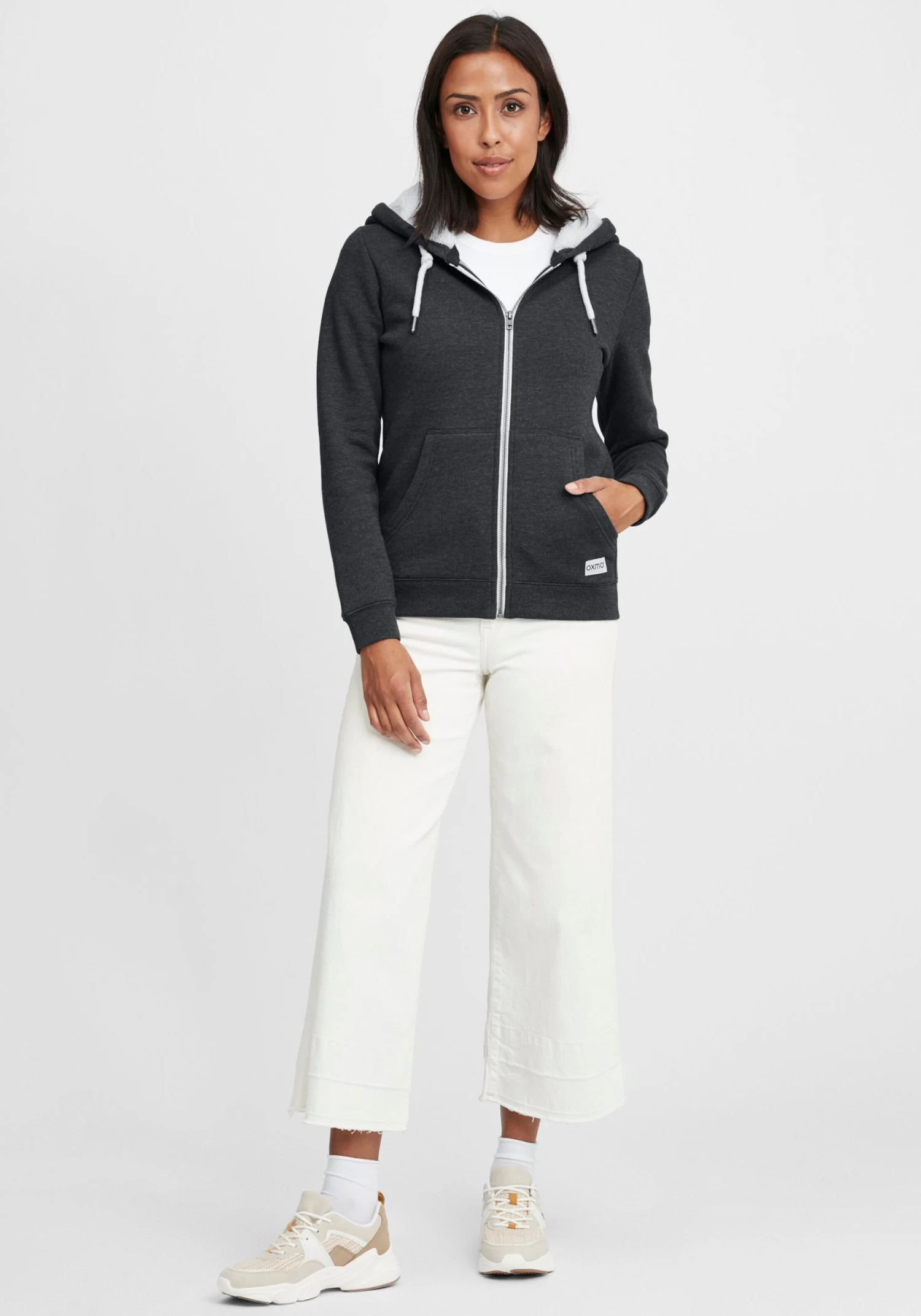 OXMO Sweatvesten Sweatvest Binja Dames Grijs 5 OXMO Sweatvesten Sweatvest Binja Dames Grijs - Afbeelding 3