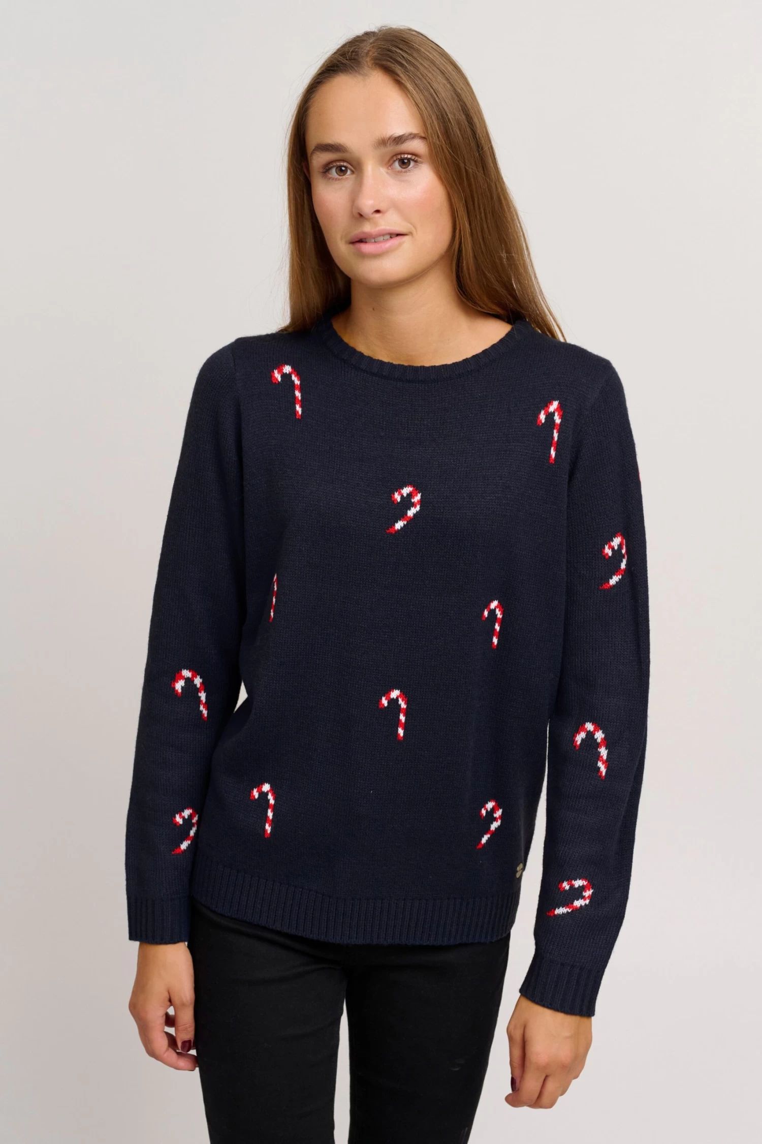 OXMO Truien Trui Christel Dames Blauw 4 OXMO Truien Trui Christel Dames Blauw - Afbeelding 2