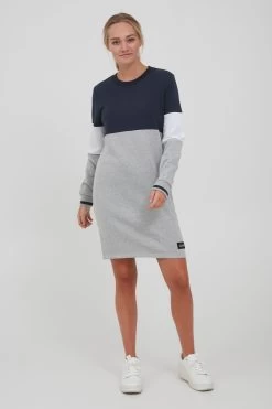 OXMO Mini Jurken Jurk Omila Dames Grijs Gemêleerd -Oxmo Winkel fcff79de3ee17b1700390770262f2bc6